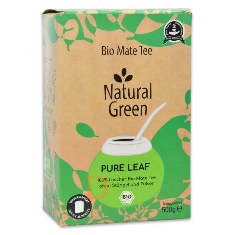 Natural Green PURE LEAF 500g - organic yerba mate without stems